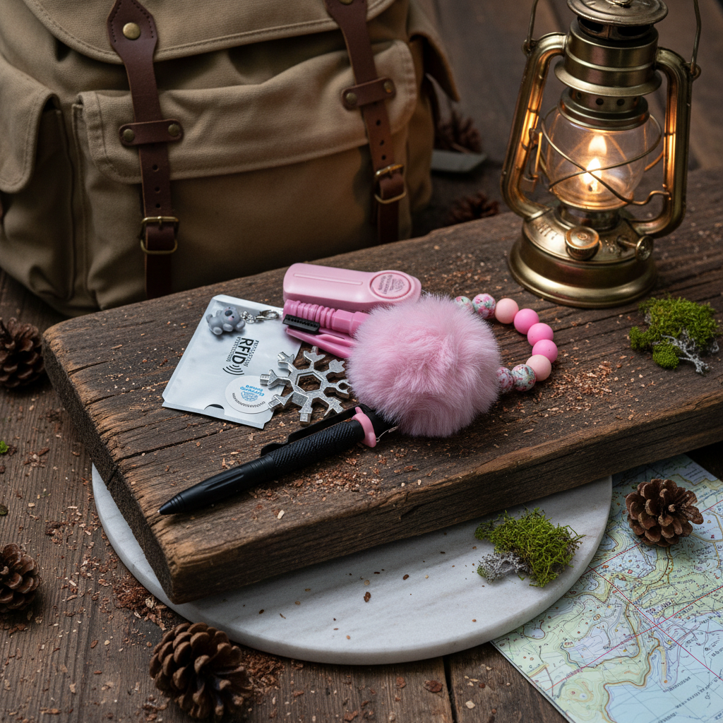 SheCamp Secure Pink essentials set for women safety in solo travel