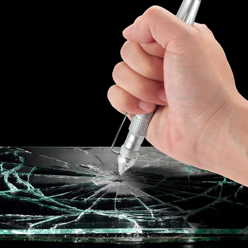 Emergency window breaker pen designed to shatter car windows in an emergency
